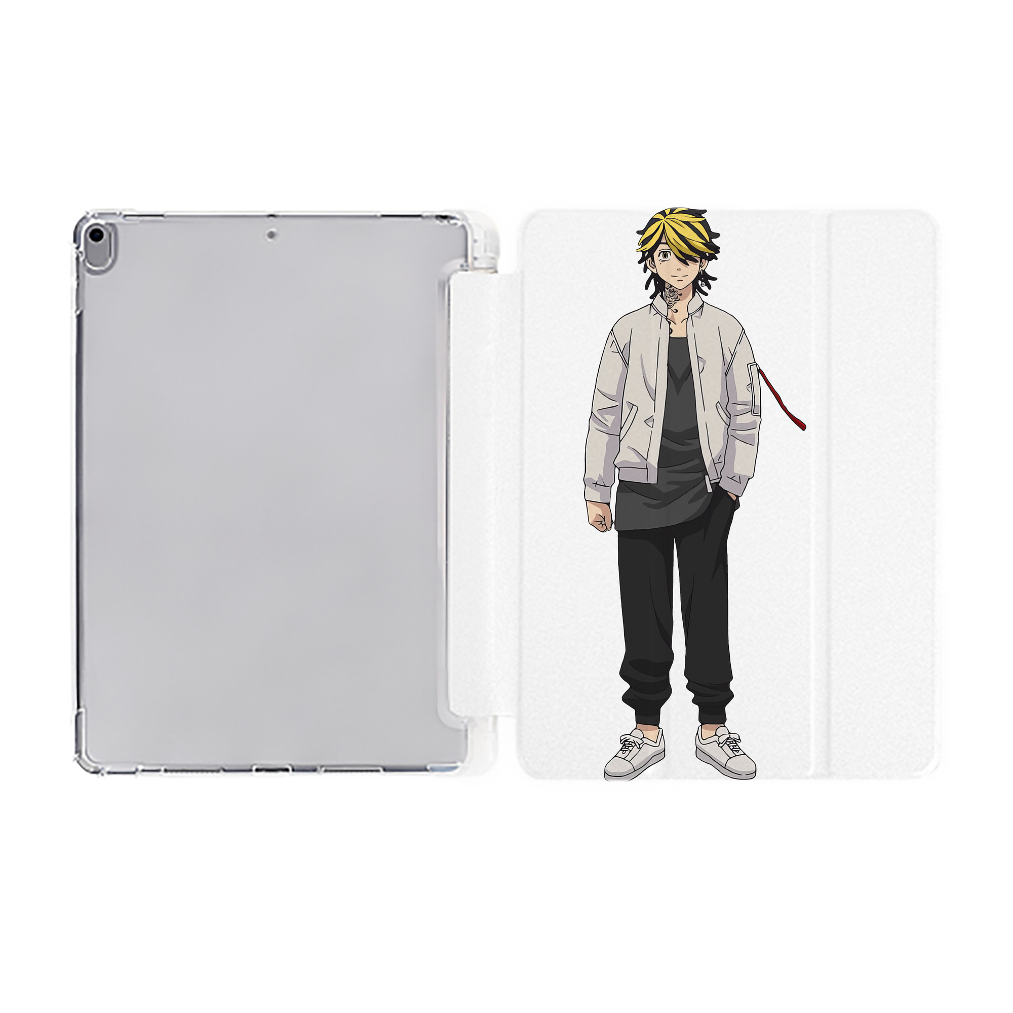 （画像用） 東京リベンジャーズ Tokyo Revengers IPad ケース ペン収納付き 三つ折りスタンド PUレザー×シリコン 対応機種9.5/10.5/10.9インチ